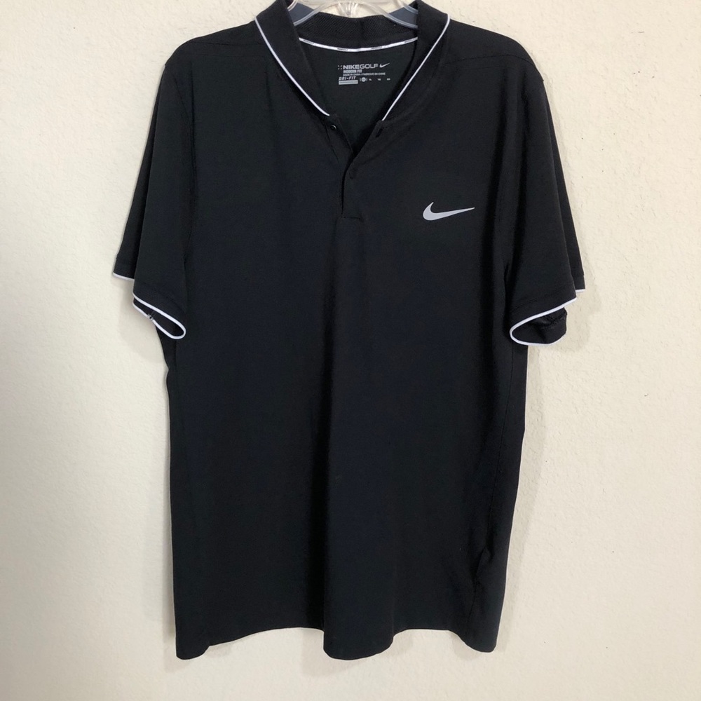 Black Nike Golf Modern Fit Dri-Fit Polo Shirt Size XL